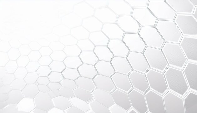 Technology abstract background with hexagons mesh, 3D abstraction of nanotechnology and science, electronics and digital style, Abstract geometric. Trendy white background.
