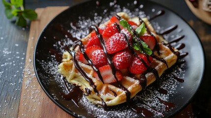 crepe chocolate fruits strawberry waffle 