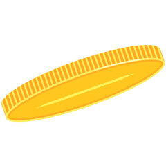 A stack of gold coins, packing in bundles of bank notes, flying dollars on a white background.