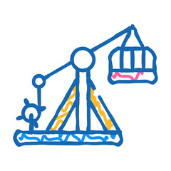 tollenon old weapon doodle icon sketch vector. tollenon old weapon sign. isolated symbol illustration