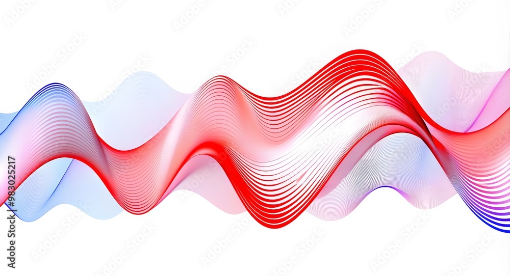 Aufkleber three-dimensional render of red wavy pattern. red waves abstract the background texture. print, pain