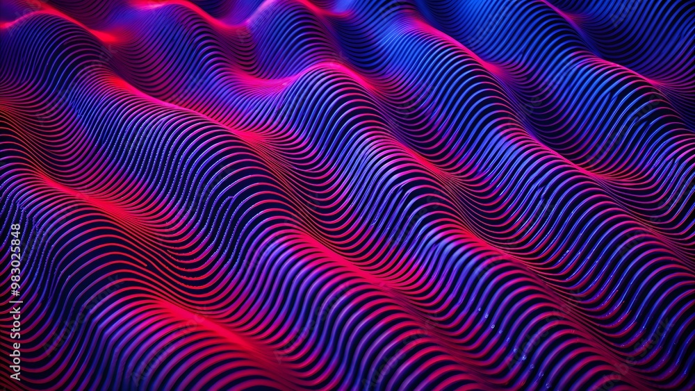 Aufkleber three-dimensional render of red wavy pattern. red waves abstract the background texture. print, pain