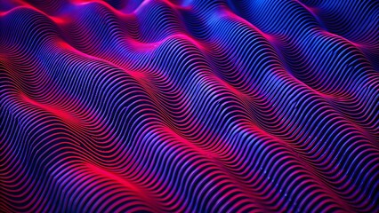 Three-dimensional render of red wavy pattern. Red waves abstract the background texture. Print, painting, design, fashion. Line concept. Wave concept. Modern Colourful  background