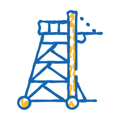 siege tower doodle icon sketch vector. siege tower sign. isolated symbol illustration