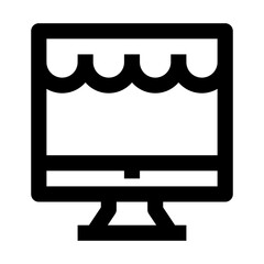 Online Shop Simple Line Icon. Single icon, line vector icon