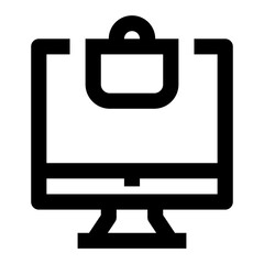 Online Shopping Simple Line Icon. Single icon, line vector icon