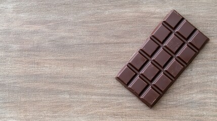 A delicious dark chocolate bar on a wooden surface, perfect for indulgence or culinary inspiration.
