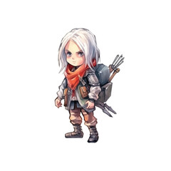 watercolor little witcher vector illustration, white backgorund