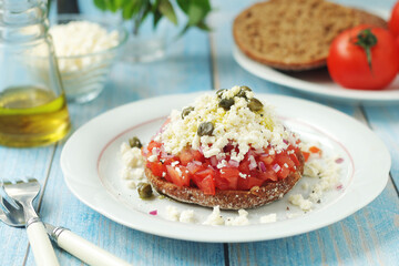 A traditional Cretan dish Dakos