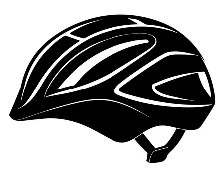 recommend clip art: Cycling helmet silhouette  vector icon