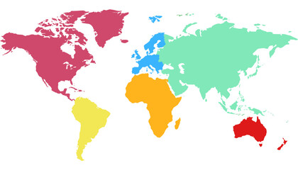Obraz premium World map. Modern color vector map. Silhouette map.