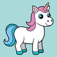 An  outline of a unicorn line art vector art illustration