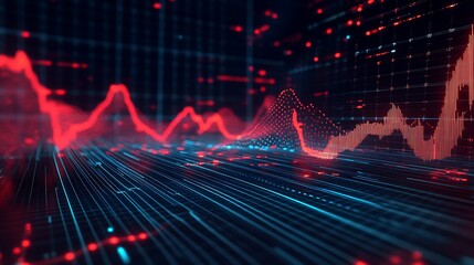 Naklejka premium Advanced Data Visualization in Financial Markets: Harnessing Digital Technology, Strategic Insights