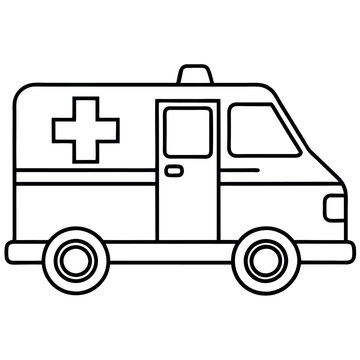recommend clip art: Bold line art Emergency Ambulance
