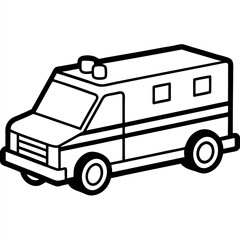 Bold line art Emergency Ambulance