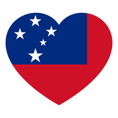 flag of Samoa in form of heart symbol of love