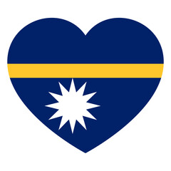 flag of Nauru in form of heart symbol of love