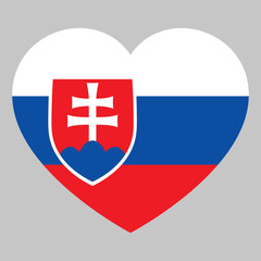 Fototapeta premium flag of Slovakia in form of heart symbol of love
