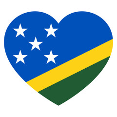 flag of Solomon Islands in form of heart symbol of love