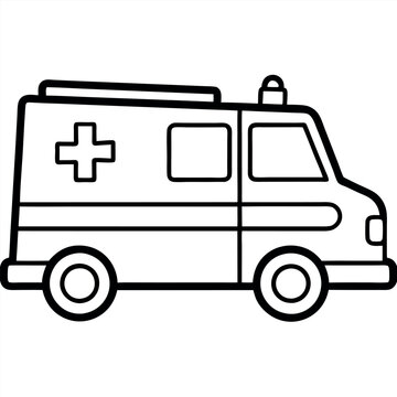 recommend clip art: Bold line art Emergency Ambulance