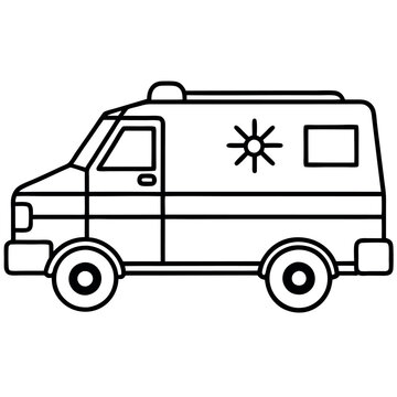 recommend clip art: Bold line art Emergency Ambulance