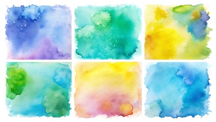 Watercolor Backgrounds Clipart Pastel Brush Strokes and Paint Splatters
