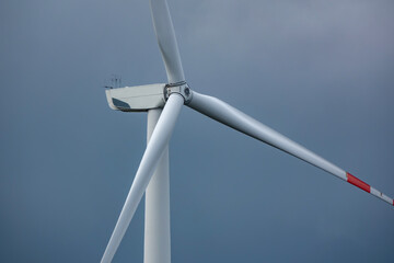 wind turbine in stormy and cloudy weather.