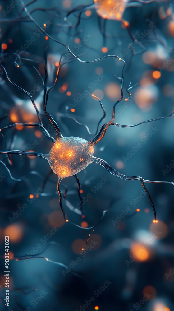 Wall mural abstract neuron network: a microscopic view of the nervous system