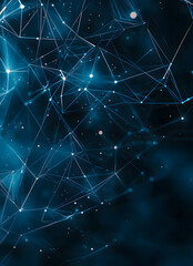 Obraz premium Futuristic Blue Digital Wave - Abstract Data Flow Background