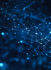 Obraz premium Futuristic Blue Digital Wave - Abstract Data Flow Background