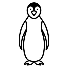 Minimalist Penguin Icon with Clean Lines on White vector