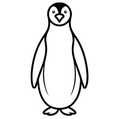Minimalist Penguin Icon with Clean Lines on White vector