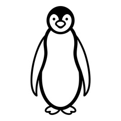 Minimalist Penguin Icon with Clean Lines on White vector