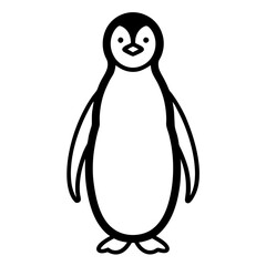 Minimalist Penguin Icon with Clean Lines on White vector