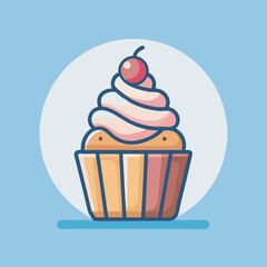 Sweet Delight: The Classic Cone Ice Cream Experience Illustrator Artwork