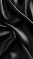Obraz premium A close-up of luxurious black satin fabric, showcasing soft texture and elegant folds that evoke sophistication and style.