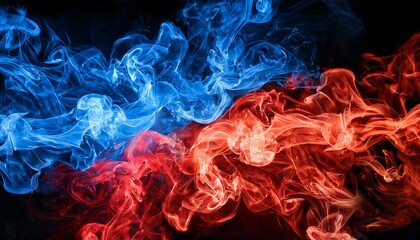 青い炎と赤い炎のコントラスト（blue fire and red fire contrast background）
