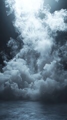 Obraz premium Mysterious atmosphere created by swirling clouds in dim light, perfect for artistic or dramatic visuals and creative projects.