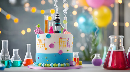 Scientist-Themed Birthday Cake