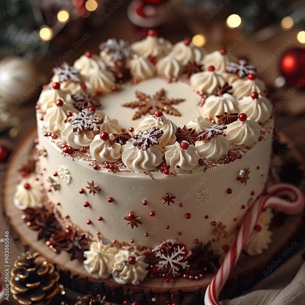 Wall mural christmas cake decoration