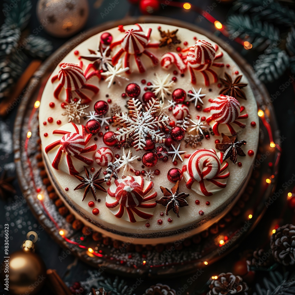 Canvas Prints Festive Christmas Cake