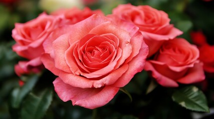 Stunning Crimson Roses in Full Bloom Showcasing Nature s Beauty