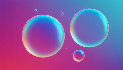 Digital Design Element, Abstract Colorful Gradient Bubbles on a Purple Background, Vibrant Spheres, 3D Render, Glossy, Modern Graphics, Perfect for UI, Web Design, and Marketing Materials