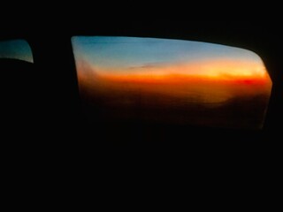 Car window at dawn 