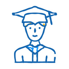 student graduate doodle icon sketch vector. student graduate sign. isolated symbol illustration