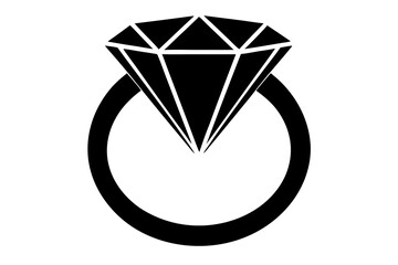 Diamond or brilliant, outline design. White icon with shadow on transparent background