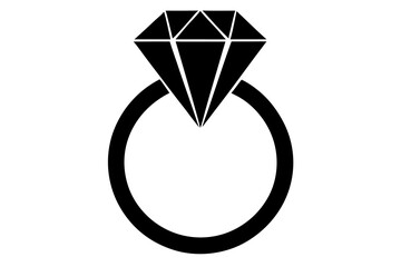 Diamond or brilliant, outline design. White icon with shadow on transparent background