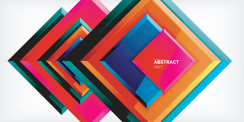 Colorful squares with reflections abstract background design. Vector Illustration For Wallpaper, Banner, Background, Card, Book Illustration, landing page