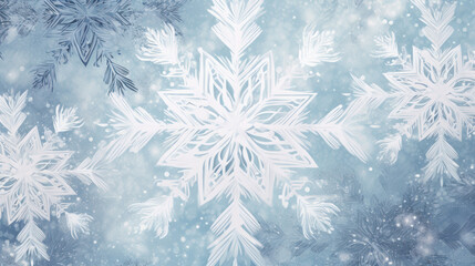 Illustration of snowflakes on a light gray background