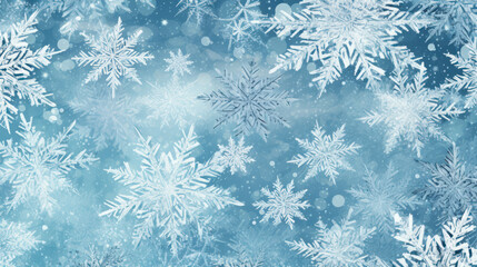 Illustration of snowflakes on a aqua background